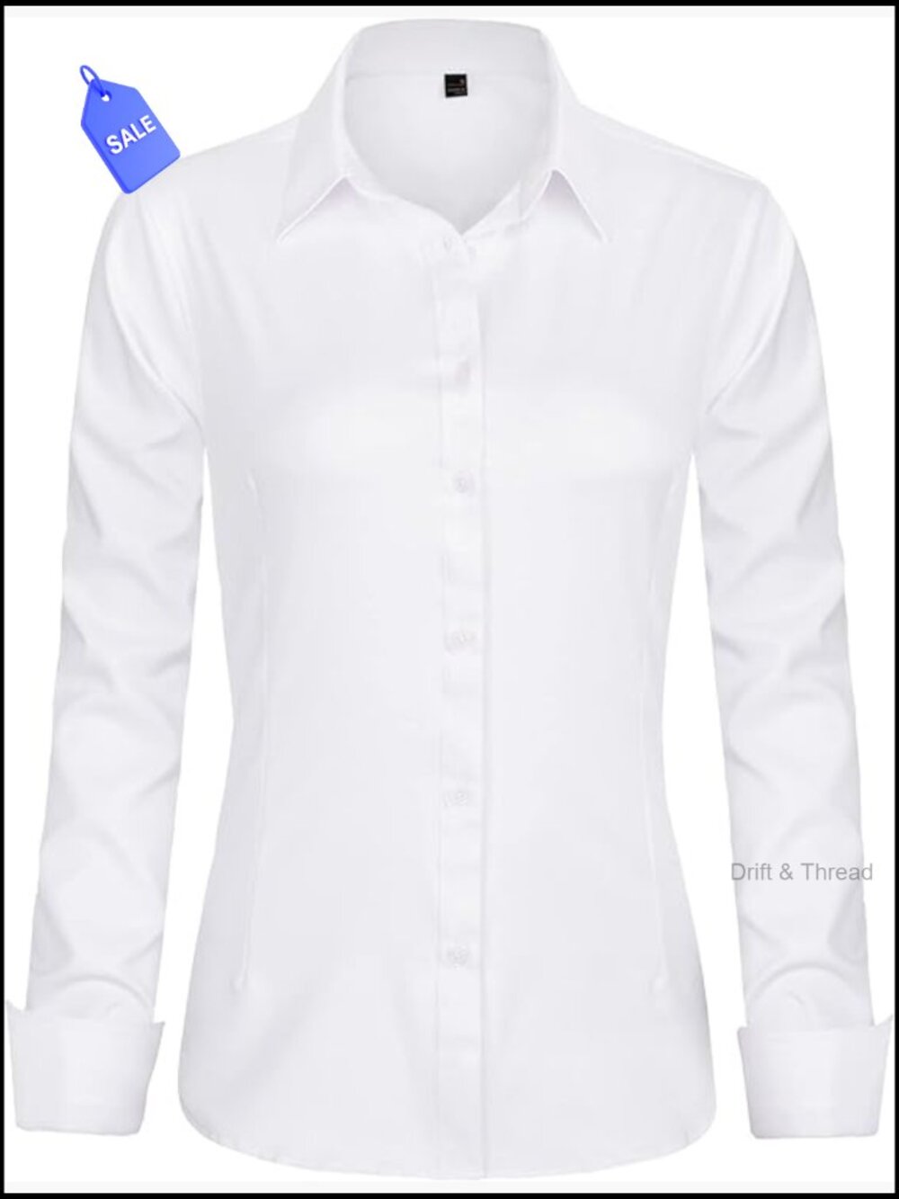 Womens Long Sleeve Button Down Shirt Wrinkle-Free Business Casual Blouse Office